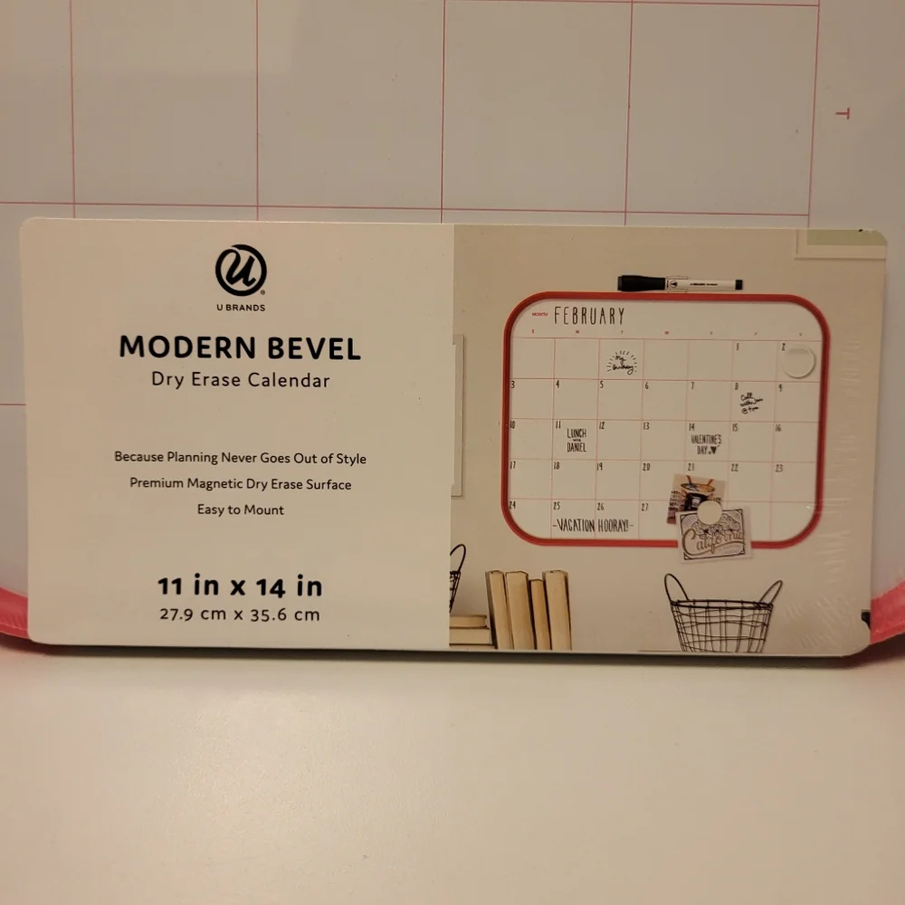 NWT U Brands Modern Bevel Dry Erase Calendar
